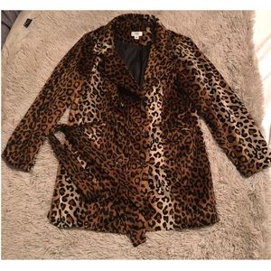 Leopard Print Trench Coat